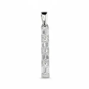 1.37ct 14K White Gold Drop Diamond Pendant Necklace
