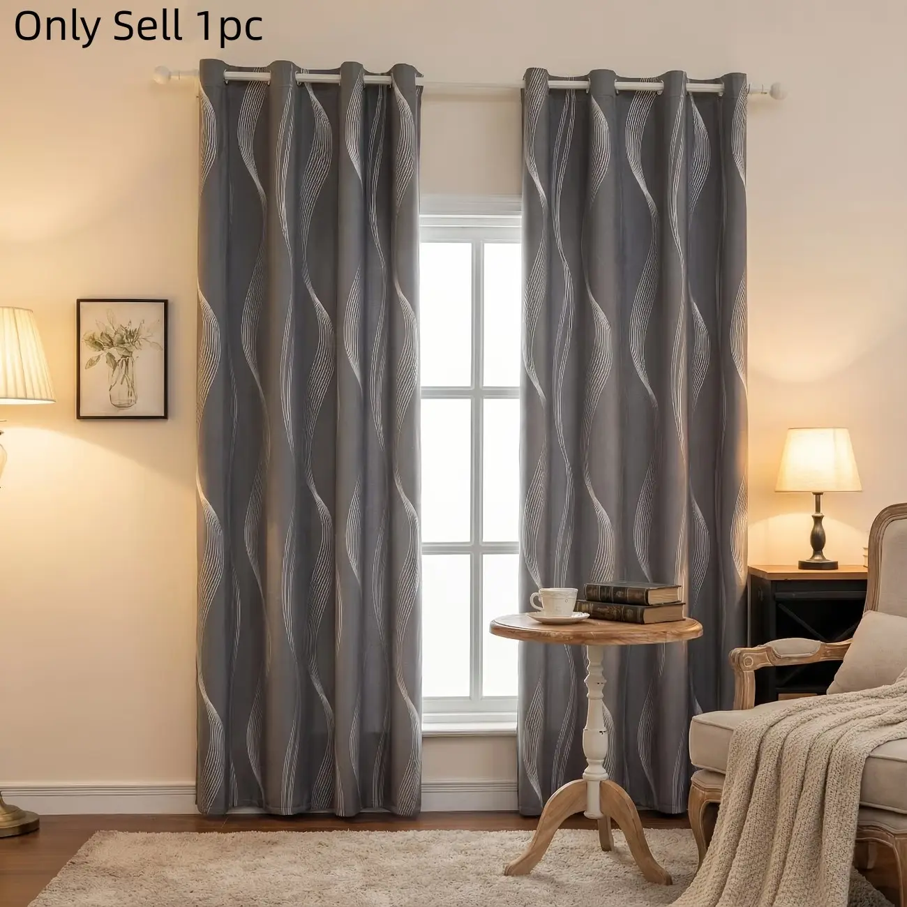 1pc Silver Color Coated Blackout Drapes, Window Curtain, Lightweight Curtains, Lightweight Easy Installation, Effective Light Blocking, Insulation, Temperature Reduction, Bedroom Living Room Balcony Study Room