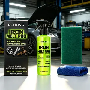 Iron Remover Spray Kit 150ml Heavy Duty Iron Dissolver Paint Safe Rust Brake Dust Cleaner for Car Wheels Tools Outdoor Gear Metal Restoration