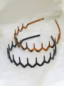 Women's Elegant Wave Tooth Design Headband, Non-Slip Zigzag Headband for Makeup & Daily Use, Durable Fashion Accessory