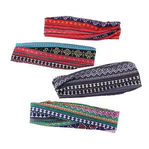 4Pcs Wide Headbands for Women Knotted No Slip Head Bands Soft Headband Hair Accessories Boho African Head Wraps for Women Yoga Workout