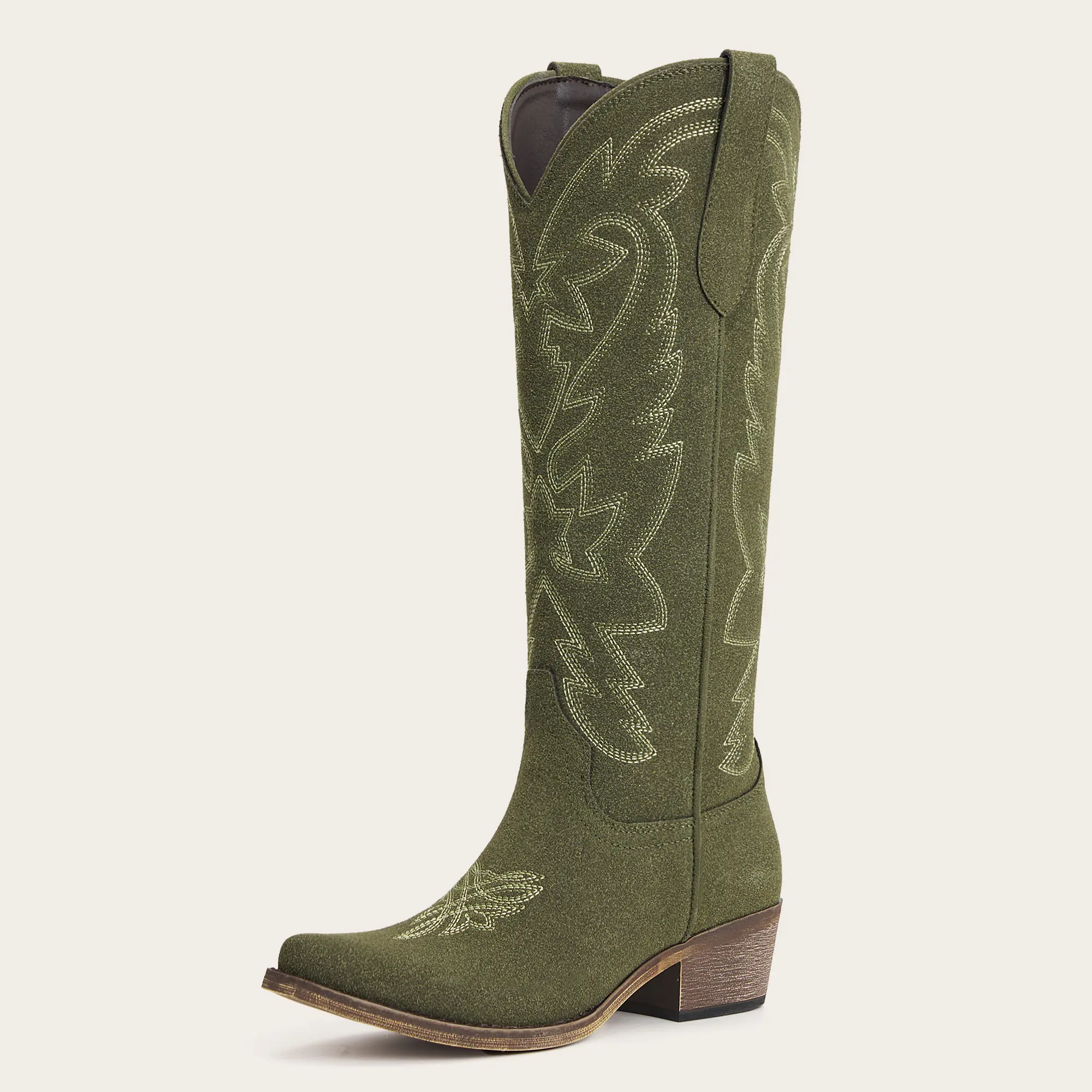 Women's Vintage-Inspired Embroidered Western Boho Cowboy Boots - Blue Vegan Leather, Intricate Floral & Abstract Embroidery, Classic Pointed Toe, Casual & Dressy Occasions Shoe Footwear, Vintage Cowboy Boot