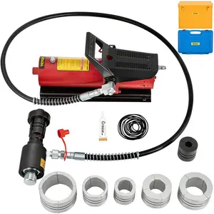 summervibes Hydraulic Pipe Expander Tool Kit, 1-5/8 to 4-1/4 in Size, 10 T Pedal Pump, 4 Dies, 2 Storage Cases, Automotive Vehicle & Car Repair Tool for Copper & Aluminum Tubes, Automotive Vehicle Tool, Car Repair Tools