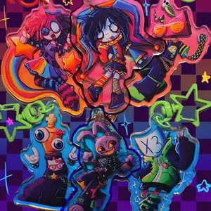 Scene-ish The Amazing Digital Circus Acrylic Keychain!!! Pomni, Jax, Ragatha, Kinger, Zooble, and Gangle