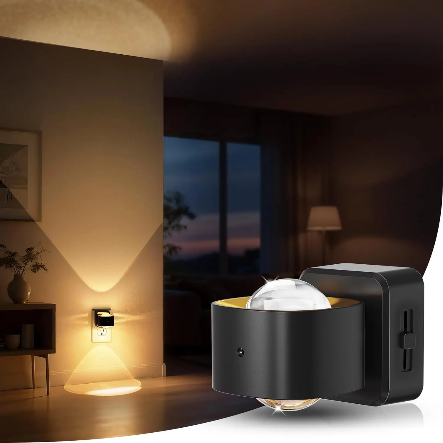 DORESSHOP 180° Rotatable Night Lights  Projector, Plug into Wall, Soft Warm Lighting for Hallway, Garden, Party,dorm essentials,home decor,home essentials,camping essentials