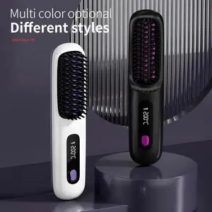 Portable wireless hair straightener, Cordless flat iron, LCD screen design, Type-c charging (2000mAh lithium battery), MCH heats up quickly and has long battery life, 3D comb teeth, multi-speed thermostat, professional styling tool, ideal gift