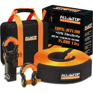 Recovery Strap Kit w/ Hitch Receiver & Shackles: Strap 3in x 30ft - 35,000 Lbs