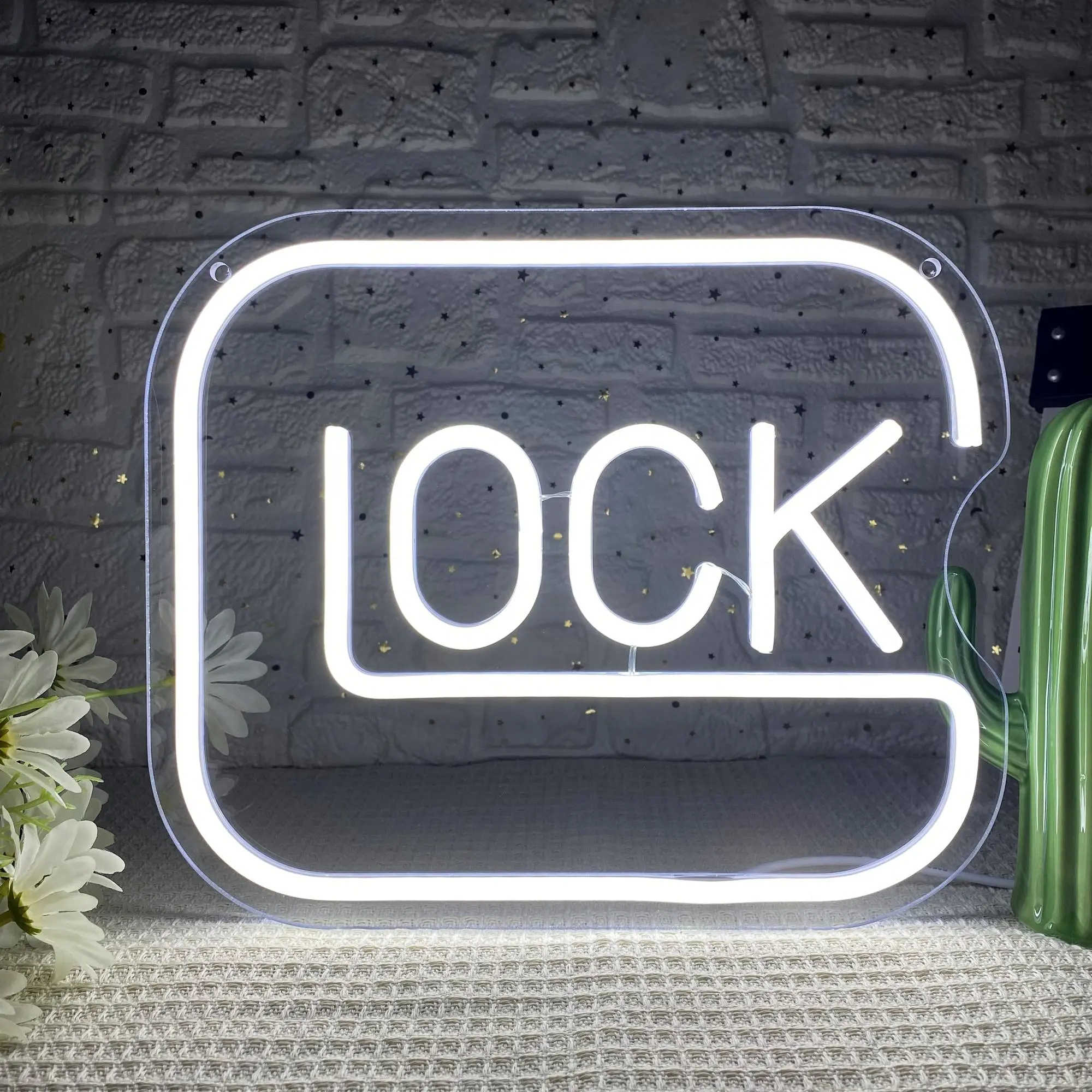 LOCK Letter LED Neon Sign, USB Powered Neon Light, Glowing Letter Lights, Novelty Decor Neon Lamp for Man Cave Bedroom Game Room Bar, Birthday Gifts for Collectors & Fans