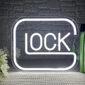 Lock Pattern Neon Sign, Led Neon Sign, USB Powered Neon Sign, Decorative Neon Light, Novelty Lights for Man Cave Bedroom Game Room Bar Birthday Gifts, Decorative Lighting