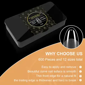 Fake nail patches, semi-matte, no need for filing, seamless manicure nail pieces, transparent wearable nail pieces