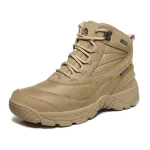 Men's military boots for outdoor combat training, puncture-resistant, wear-resistant combat boots, waterproof, anti-slip high-cut mountain off-road hiking shoes, multi-functional battlefield military standard combat boots.