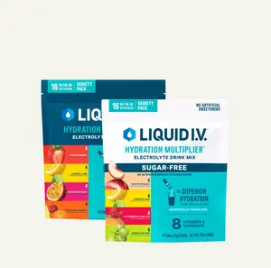 Liquid I.V. Hydration Multiplier + Sugar-Free Hydration Multiplier - Variety Pack Duo Bundle - Hydration Powder Packets | Electrolyte Powder Drink Mix | Convenient Single-Serving Sticks | 8 Vitamins & Nutrients | 2 Pack (32 Servings)​