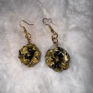 Handmade Obsidian & 14K Gold Orchid Earrings - Perfect for Any Occasion dangle earring