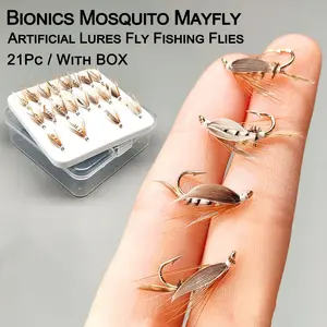 Fly Fishing Flies 21Pcs Wet Fly Flies with Flies Box Artificial Nymph Bait for Flishing Trout/carp Fishing Artificial Lure Accessories