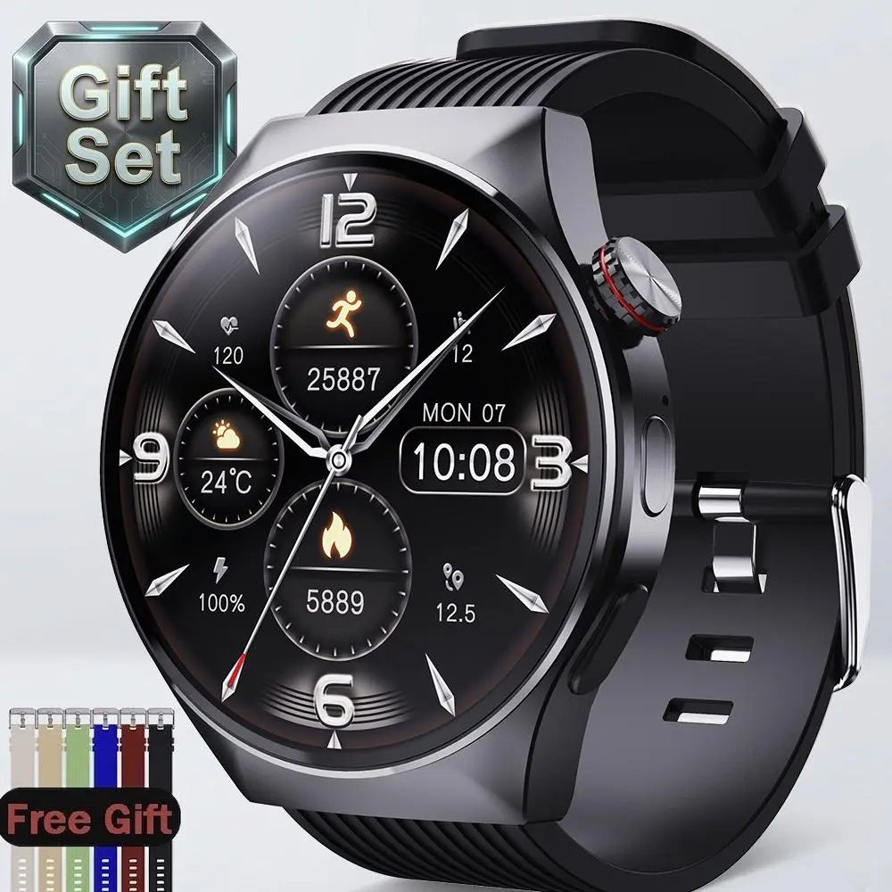 Unisex Smart Fitness Tracker Watch, 1.45" HD Wearable Monitor with 40 Sports Modes, Wireless Bluetooth Call & Music Control for iPhone/Android - Black, Devices