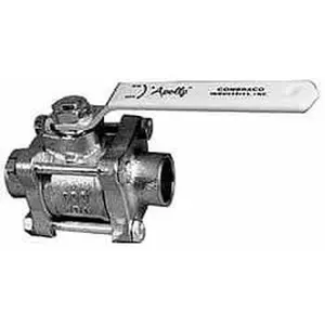 Apollo Valves 3/4" Pipe, Full Port, Bronze Standard Ball Valve 3 Piece, InlineOne Way Flow, Soldered x Soldered Ends, Lever Handle, 600 WOG, 150 WSP 82-204-01