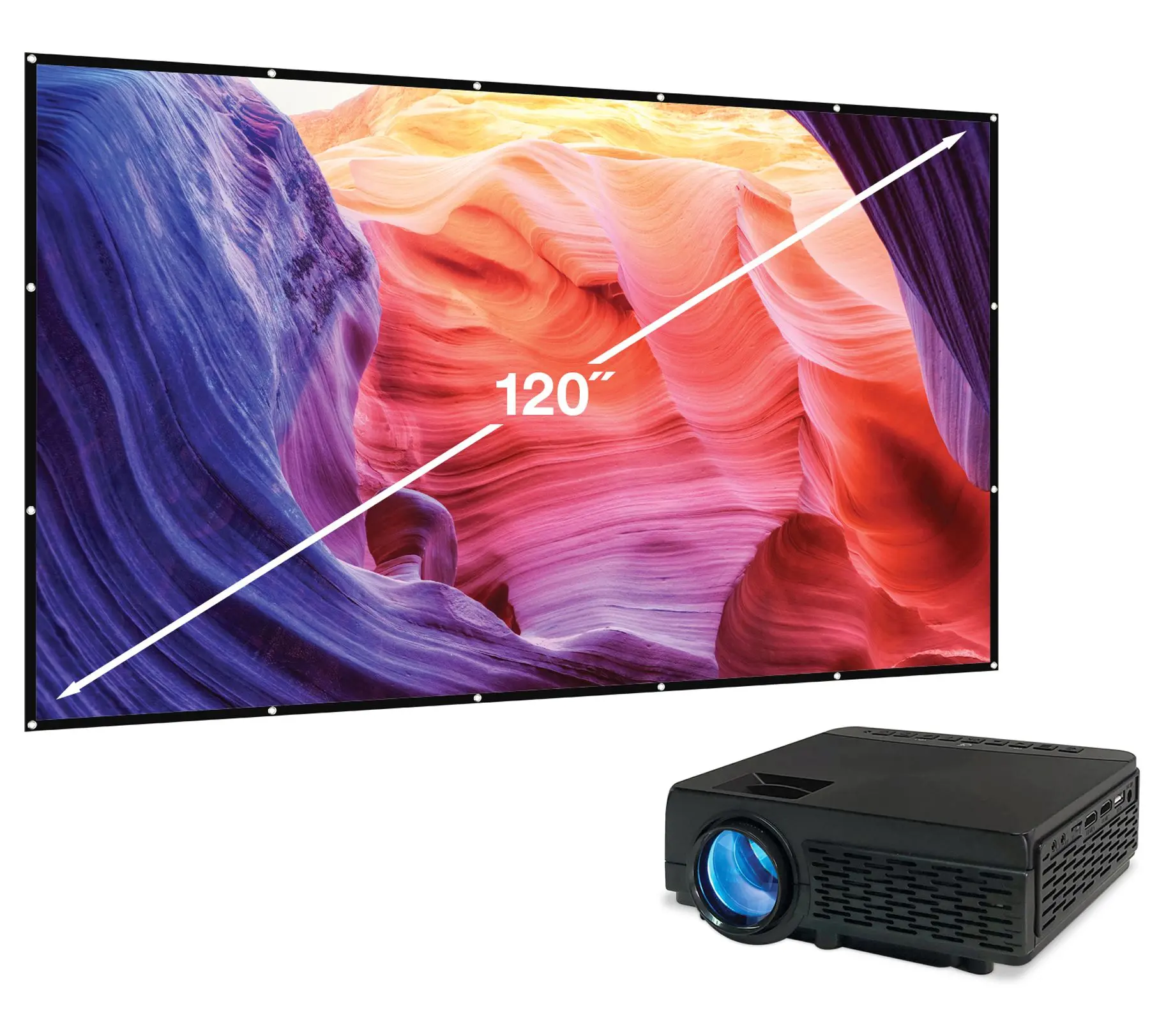 GPX All-in-One Projector with Bluetooth & 120"Screen Kit GPX All-in-One Projector with Bluetooth & 120"Screen Kit