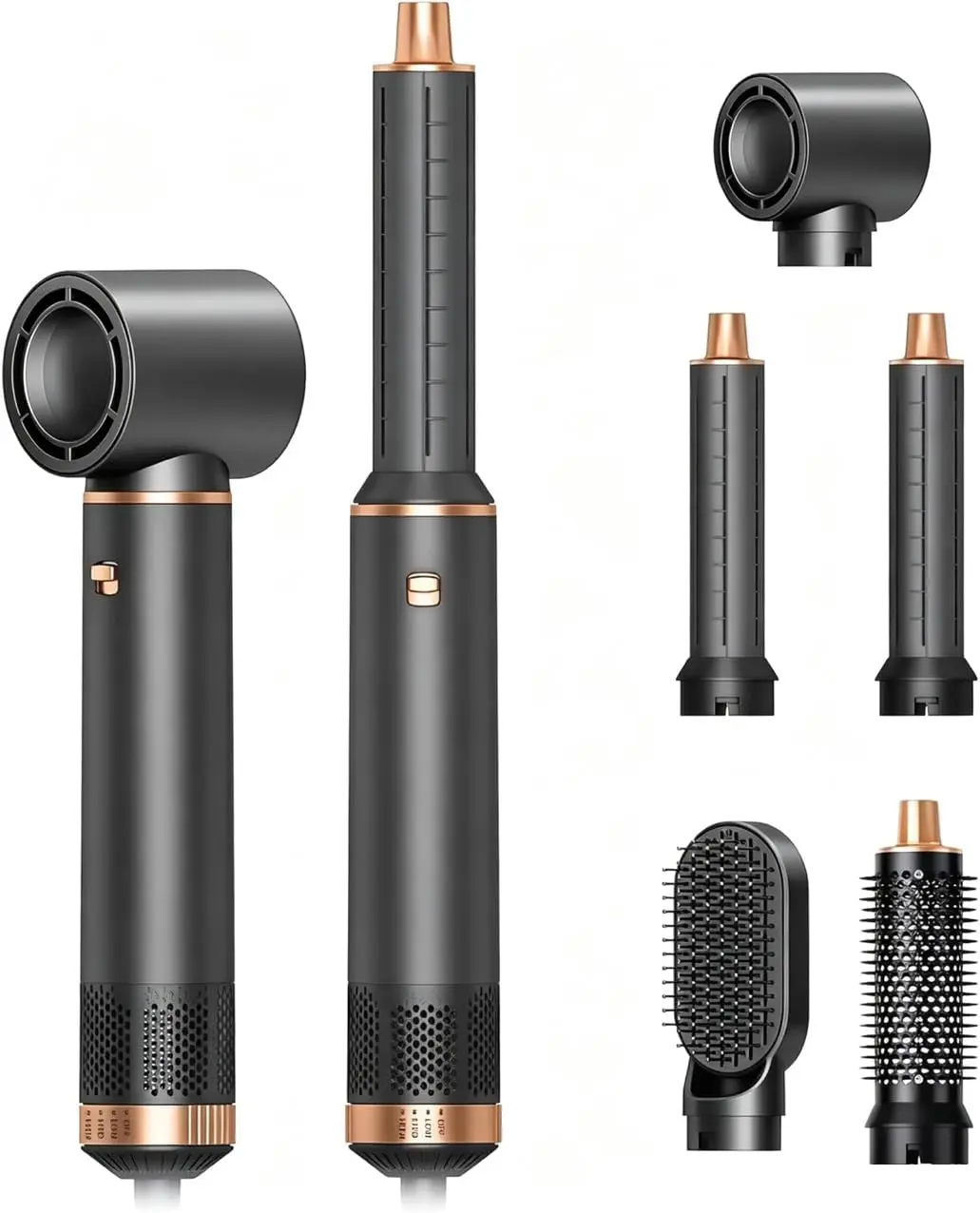 JINYAWA Hair Dryer Brush 5 in 1, Hot Air Brush Air Curler, Air Styler Hair Styler Without Heat Damage, Multistyler Blow Dryer Brush, Powerful Hair Styling Tools for Drying,Curl,Volumize and Straighten