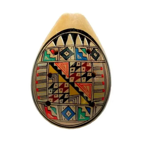 Ceramic Geometric Design Large Ocarina Musical Instrument
