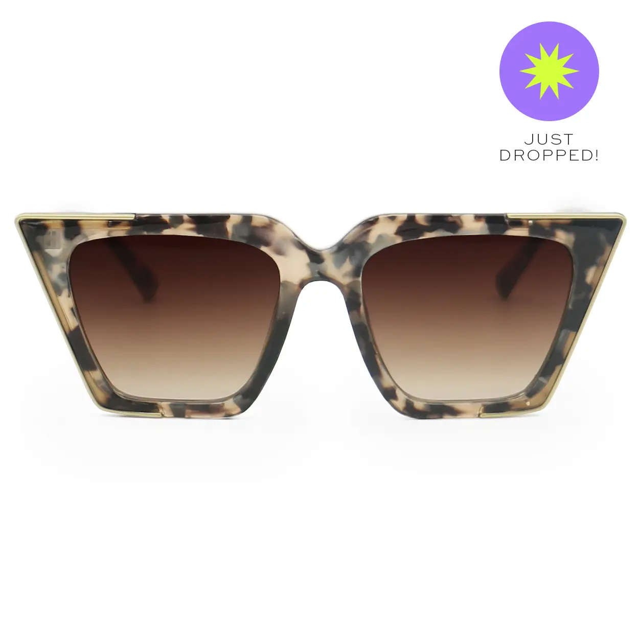 CEO - Tortoise Brown - Tangle Free Cat Eye Sunglasses - FDA Shatter-Resistant Lenses - UV400 - For Women & Men