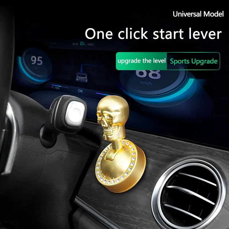 Car Skull Keyless Start Decorative Cover, Universal Modified Car Engine Ignition Stop Button Protector, Cool Interior Upgrade Accessory, Car Ornament, Car Interior Decoration