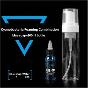 Tattoo Equipment 40ML Imported Blue Soap Stock Solution, 200ML Bubble Bottle Set, Tattoo Cleaning Supplies, Cyanobacteria Hygiene Products