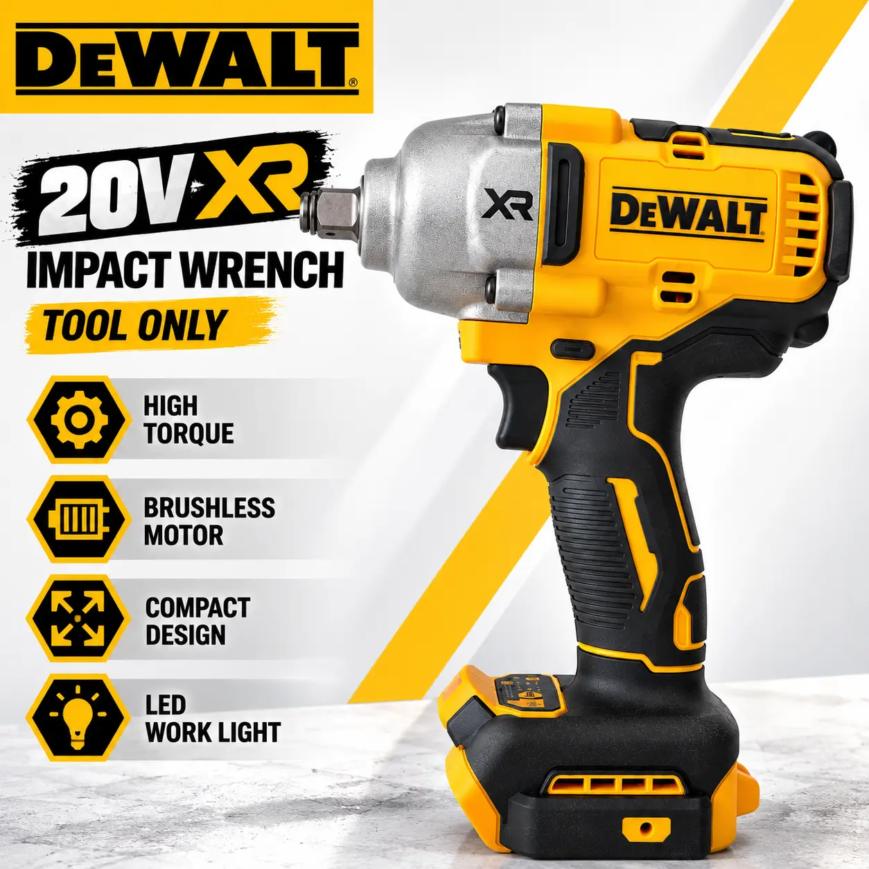DEWALT DCF900 1/2" Impact Wrench | 1030 FT-LBS Fastening + 1400 FT-LBS Breakaway Torque, Brushless Motor, 3-Mode Control for Automotive, Truck Repair & Garage Work heavy rate construction
