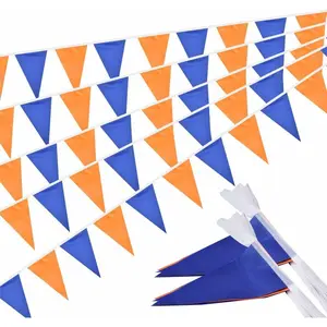 Orange and Blue Pennant Banner Flags Garland Streamers Party Decorations for Birthday Wedding Classroom Graduation 60Feet 40Flags
