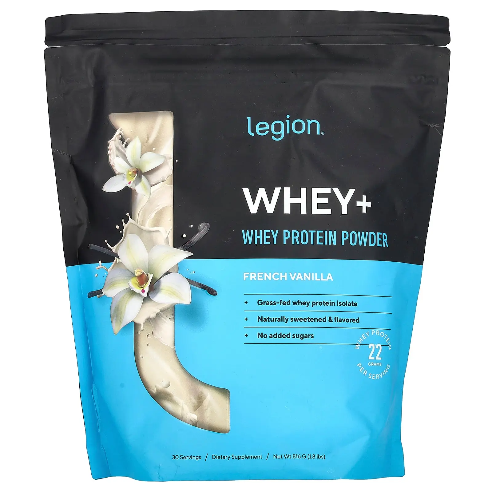 Legion Athletics Whey+, Whey Protein Powder, French Vanilla, 1.8 lbs (816 g)