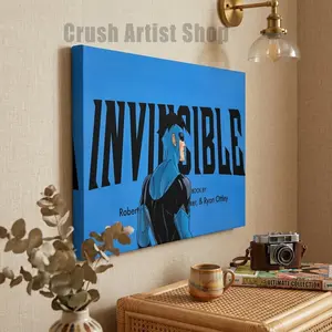 Invincible War Themed Canvas Poster Mark's Universe Variant Art Wall Decor Comic Style Trendy Pop Art Print, Perfect Creative Gift for Teens Youth Boys Girls, Suitable for Living Room Bedroom Dorm Apartment Home Decoration, Solid Wood Textured Frame Water