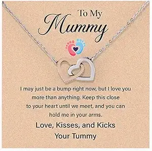 Mommy To Be Gift, New Mom Gifts For Women, Baby To Mommy Gift With Interlocking Heart Amazing Message Card, First Time Mom Gifts, Mommy To Be Gift Ideas For Mother's Day, Birthday Present For Expecting Moms