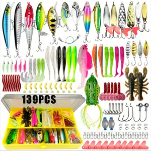 Ultimate 139pcs Fishing Lure Kit with Crankbaits, Minnows, Spinners & More - Durable PVC/Stainless Steel Tackle Set - For All Fishing Enthusiasts - Suitable for All Seasons - Great Gift for Anglers
