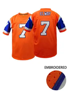 Men's Stitched Denver #2 Football Jersey,Sporty Loose-Fit Long Sleeve T-Shirt,Breathable Casual Wear for All Seasons