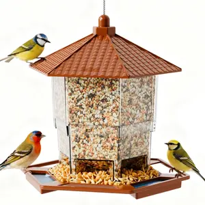 Hanging Outdoor Bird Feeder, Large Funnel Squirrel-Proof Bird Feeder, Suitable for Cedar, Cardinal, Blue Jay, and Wild Birds, Easy-to-Fill Birdhouse and Bird Seed Feeder, Outdoor Garden Gazebo, Ideal for Tree Use.