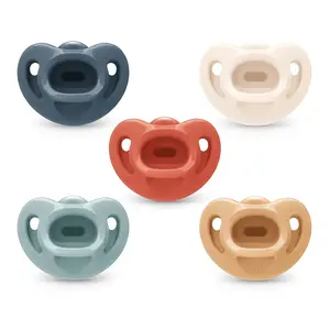 Timeless Comfy Pacifier 100% Silicone One-Piece Design BPA-Free Gentle on Baby's Skin 5-Pack for 0-6M Babies Heart-Shaped Shield Breast-Like Nipple Orthodontic Design
