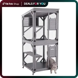 【holidayhaul】Cozyvibes Aivituvin-AIR22 Cat House , Outdoor Cat Catio (Inner Space 13.2ft²),Outdoor Cat Enclosure,Connect to window or slider door,Cat Furniture Litter Box Pet Products