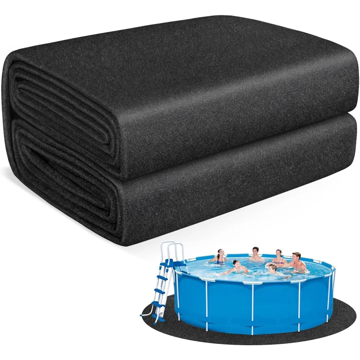 Thickened Pool Liner Pad for Above Ground Pool,Heavy Duty 18 FT Round Under Pool Mat Padding, Pool Ground Pad Mat Under Pool for Pool Bottom,  Punctures, Extend Liner Life