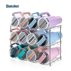 Larger Water Bottle Organizer for Stanley 40 ozTumbler, Stackable Water Bottle Holder Rack for Cabinet,Kitchen Storage Organizer for for Stanley Cup Accessories,Tumbler Storage Holder and a Perfect Mother's Day Gift Choice.