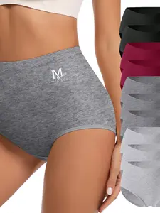 Women's Cotton Underwear Set, Minimalist Soft Breathable Non-Sweaty Design, Comfortable Elastic Fit, Multiple Colors Available, Sizes S-Xxl, Soft Stretchy Briefs