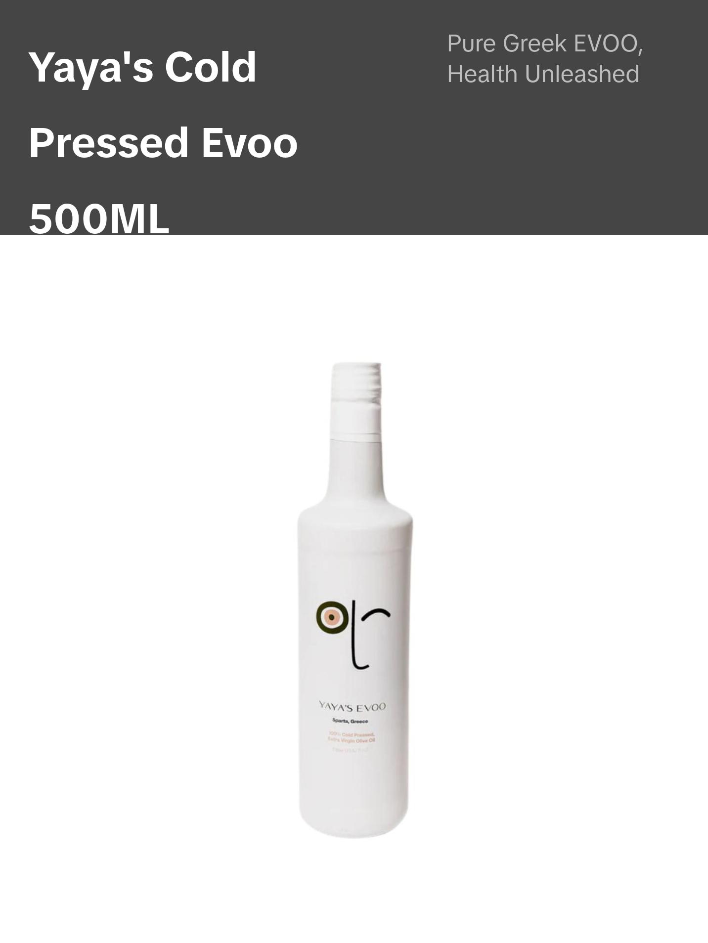YAYA'S EVOO - Cold Pressed Extra Virgin Olive Oil, Staight from Greece. 100% Pure EVOO, Natural Superfood, High Antioxidant, Polyphenol Rich Fruit