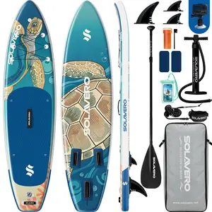 Stand Up Paddle Board 11' Inflatable SUP for Adults, Blow Up Paddle Board with Non-Slip EVA Deck 500LB Capacity Wide Board for All Skill Levels