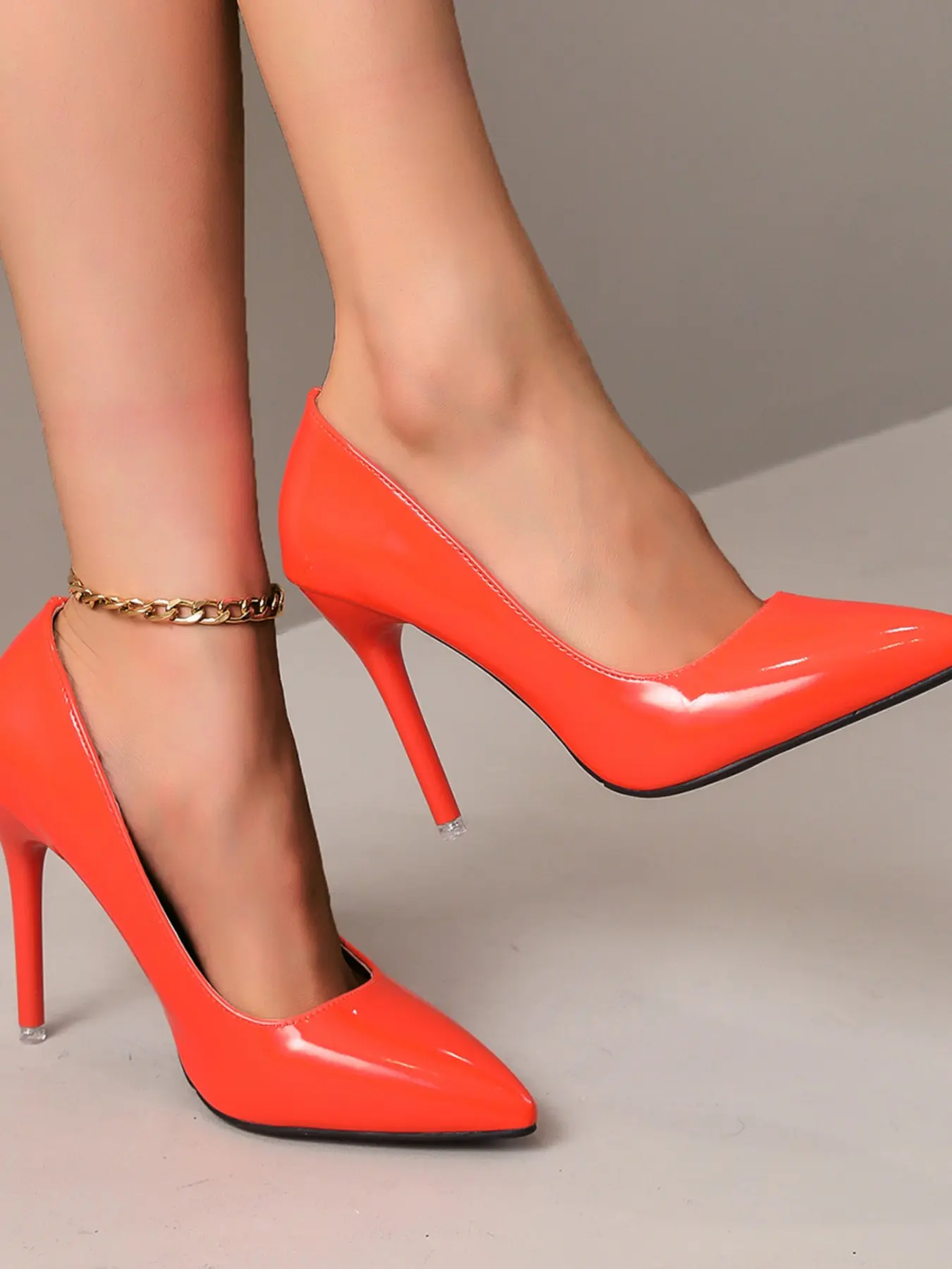 Women's Plain Elegant PU High Heel Shoes, Stiletto Heeled Pumps, Wedding Pumps, Pointed Toe Low-Cut Design, Rubber Sole, Multiple Colors Available, Perfect for Parties & Evening Events, Fashionable Party Shoes