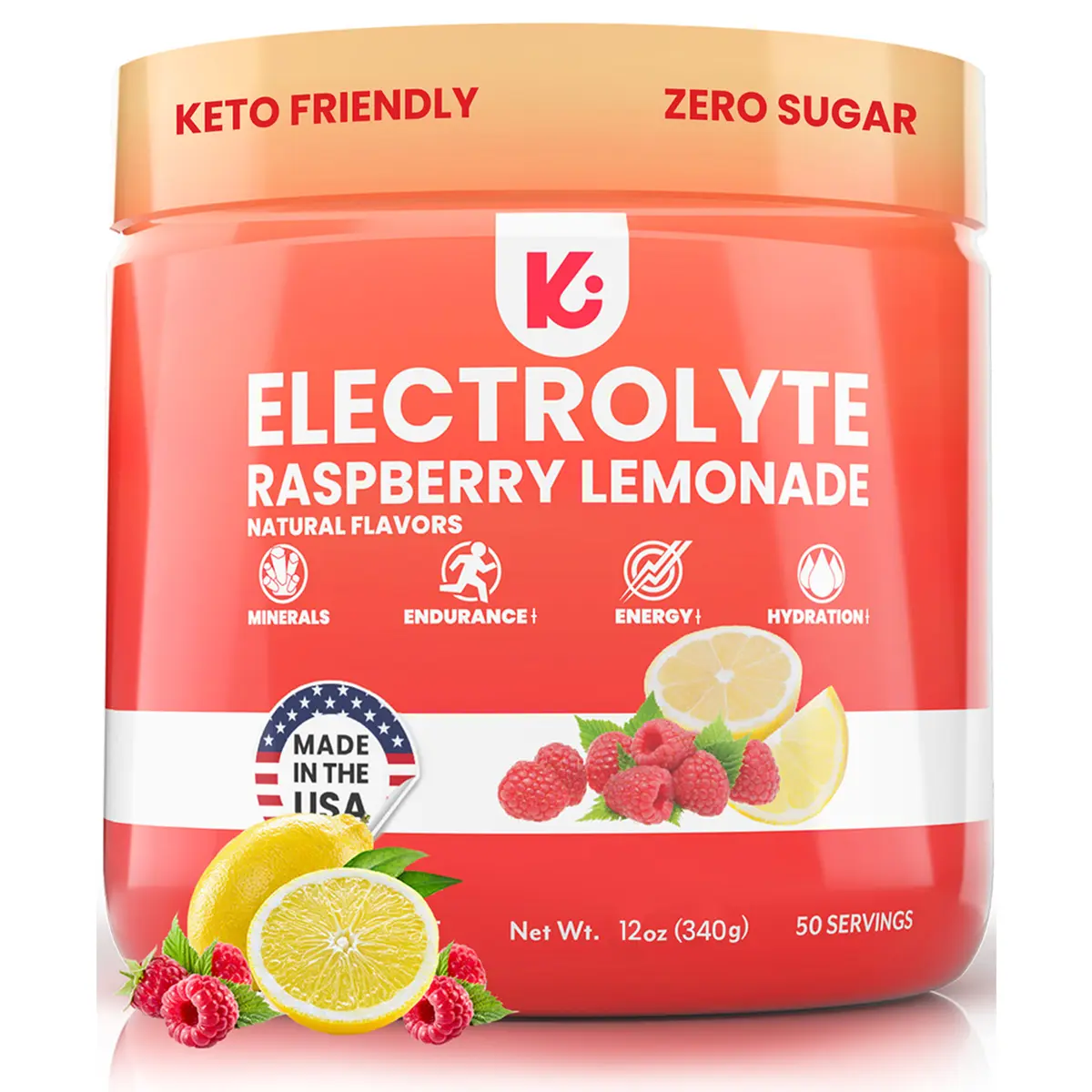 Keppi Raspberry Lemonade Electrolytes | No Sugar | Delicious Flavor | Mixes Easily, No Clumps or Grainy Texture | Keto Friendly Mixed Beverage Drink Artificial