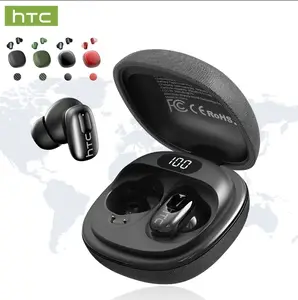 HTC NE75 Wireless Earbuds, 40H Playtime Bluetooth 6.0 Headphones, Active Noise Cancelling, ENC Clear Call, HiFi Stereo Sound, Hand-Woven Fabric, IPX5 Waterproof for Sports Work & Travel