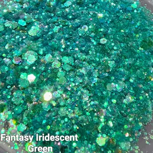 Fantasy Iridescent Green Glitter