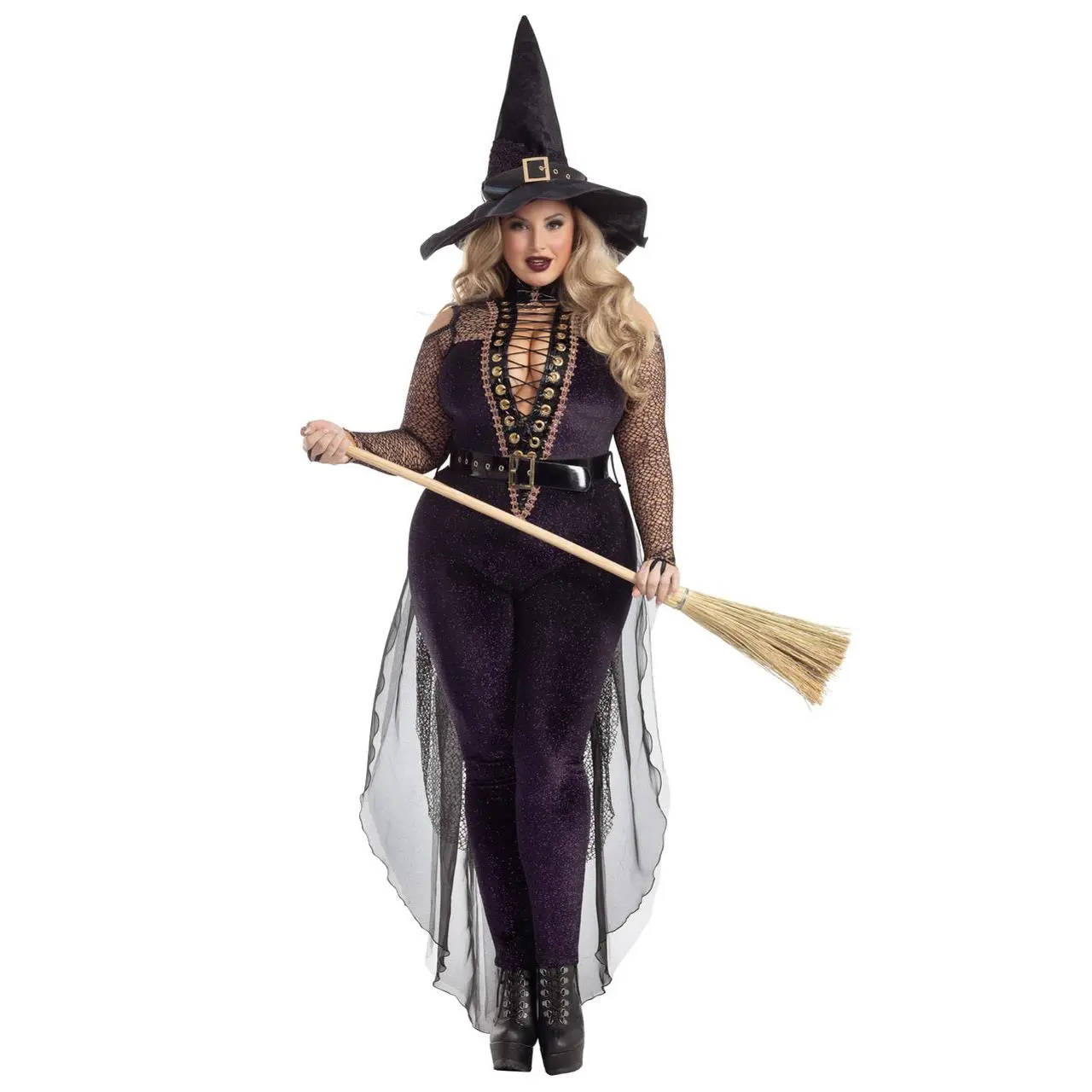 Plus Size Midnight Violet Witch Costume
