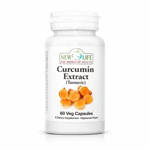 New Life Curcumin Extract Turmeric Root 665 mg 60 Veg Capsules Natural Herbal Supplement for Vegan Vegetarian Wellness - Healthcare