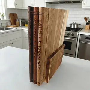 1PC Book Shape Cutting Board Set with Wooden Stand Safe for Fruit Vegetable Meat Fish Cheese Bread