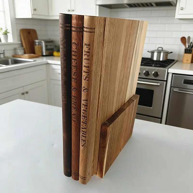 1PC Book Shape Cutting Board Set with Wooden Stand Safe for Fruit Vegetable Meat Fish Cheese Bread 1PC Book Shape Cutting Board Set with Wooden Stand Safe for Fruit Vegetable Meat Fish Cheese Bread