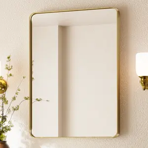 TETOTE Metal Framed Mirror, Bathroom Vanity Mirror, Sturdy Frame in Premium Finish, Crystal Clear Glass, Wall Mirror for Bathroom/Livingroom/Entryway, Horizontal/Vertical Mount